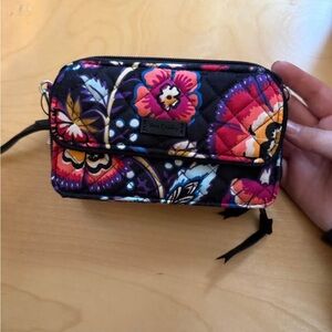 Vera Bradley Black Floral Wristlet